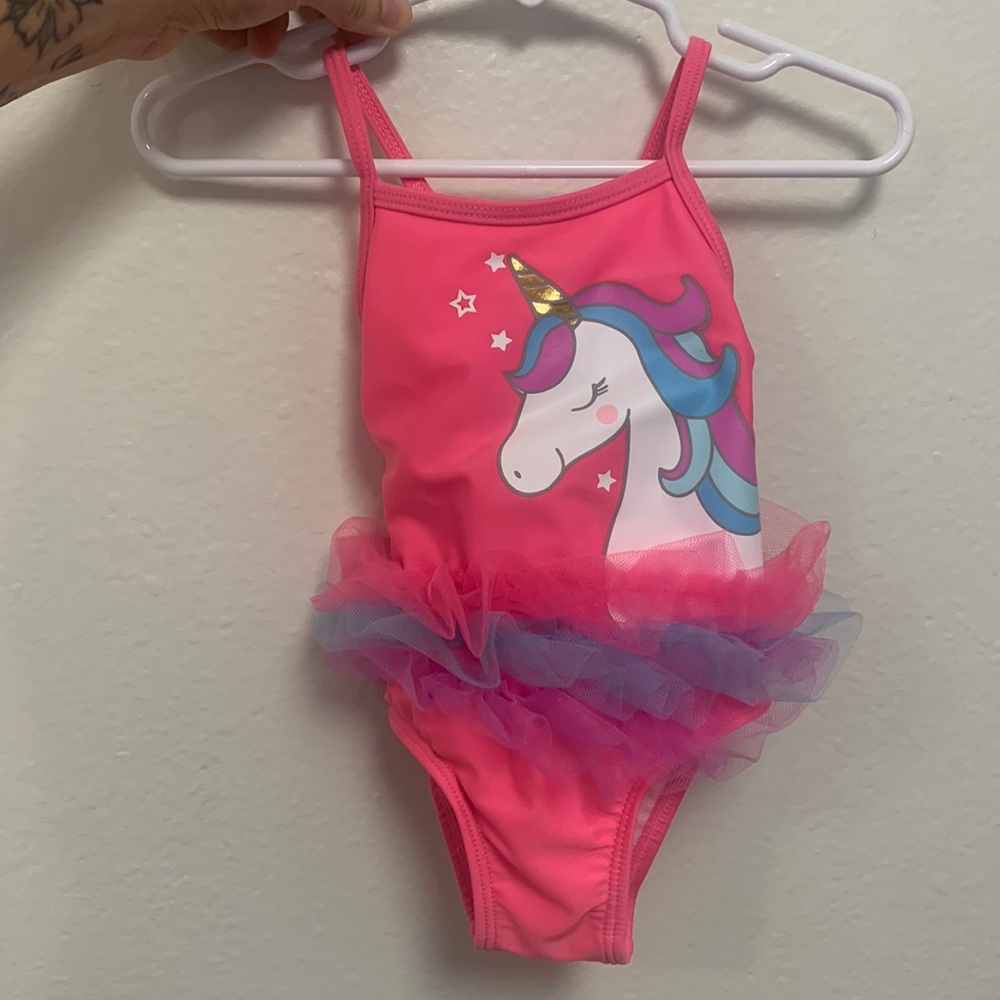 NWOT BABY pink unicorn tutu SWIMSUIT